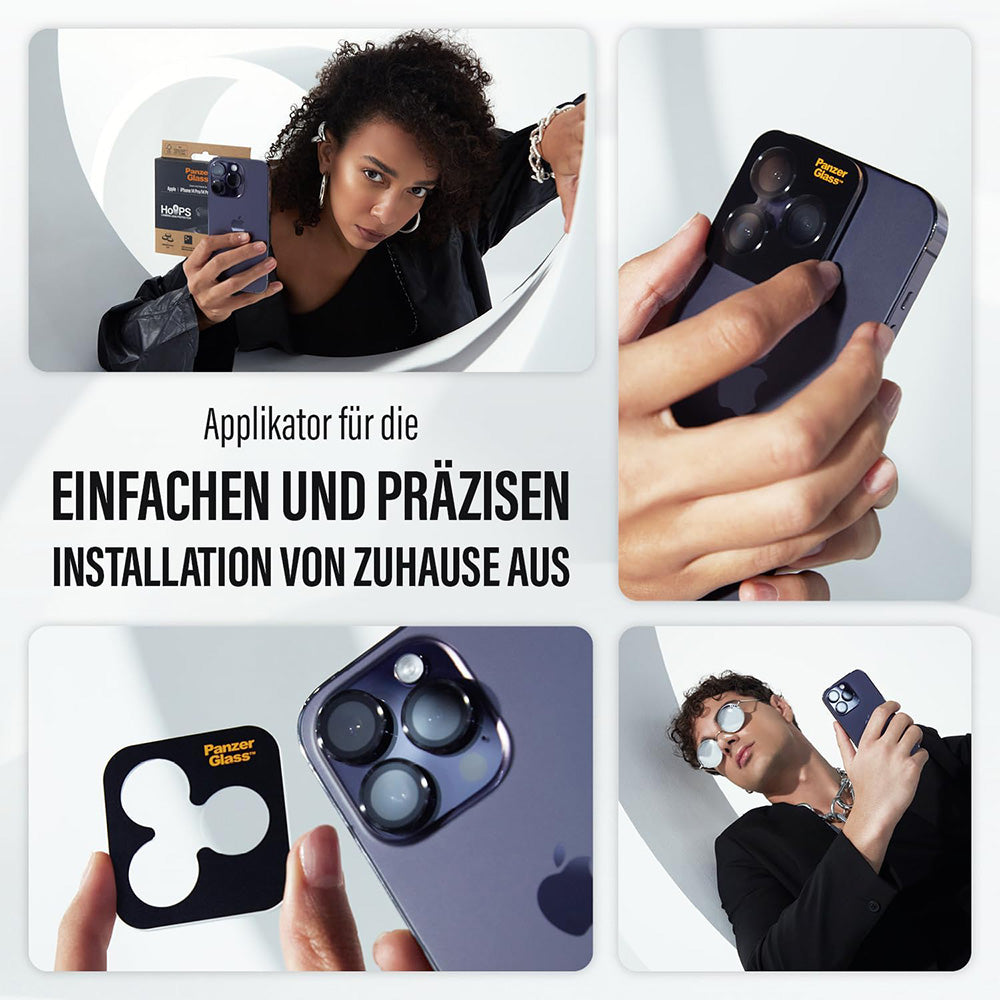 Back Camera Protection Film PanzerGlass Hoops for Apple iPhone 17e / 16e, Tempered Glass, Transparent