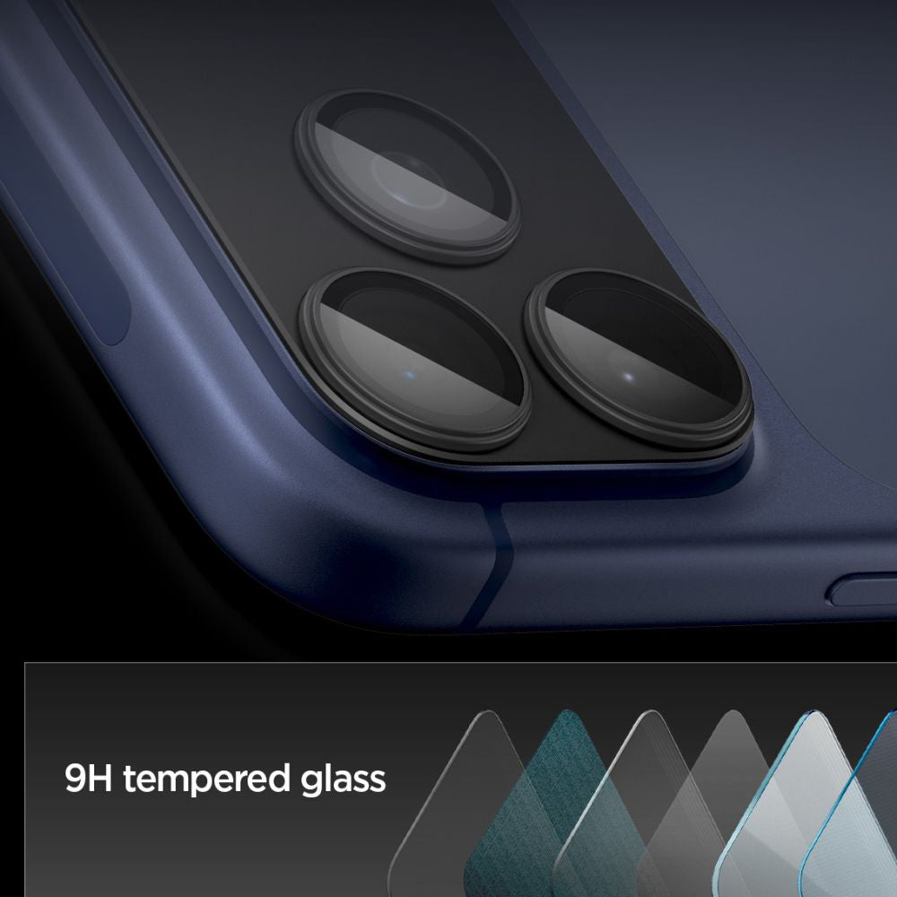 Spigen GlastR EZ FIT Optik Pro XL Rear Camera Protector for Apple iPhone 17 Pro Max, Tempered Glass, Black AGL10649