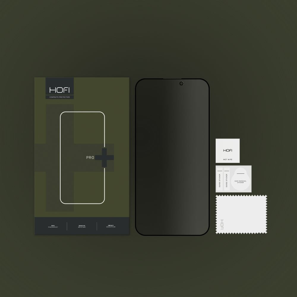 Privacy Screen Protector HOFI PRO+ for Apple iPhone 15, Tempered Glass, Full Glue
