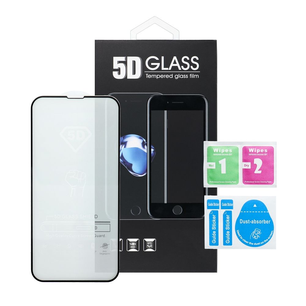 Matte OEM Screen Protector for Apple iPhone 17 Pro Max, Tempered Glass, Full Glue, 5D, Black