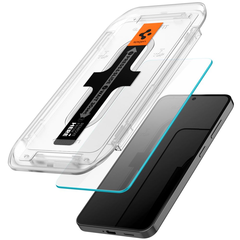 Spigen GlastR EZ FIT Screen Protector for Samsung Galaxy S25 S931 / S24 S921, Tempered Glass, Full Glue, Set of 2 pieces AGL07440