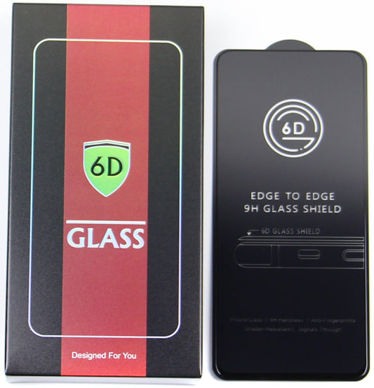 OEM Screen Protector Film for Apple iPhone 17e / 16e / 14 / 13 Pro, Tempered Glass, Full Glue, Set of 10 pieces, 6D, Black