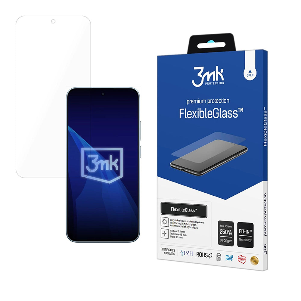 3MK FlexibleGlass Screen Protector for Xiaomi Redmi Note 15 Pro 5G, Flexible Glass, Full Glue, Transparent