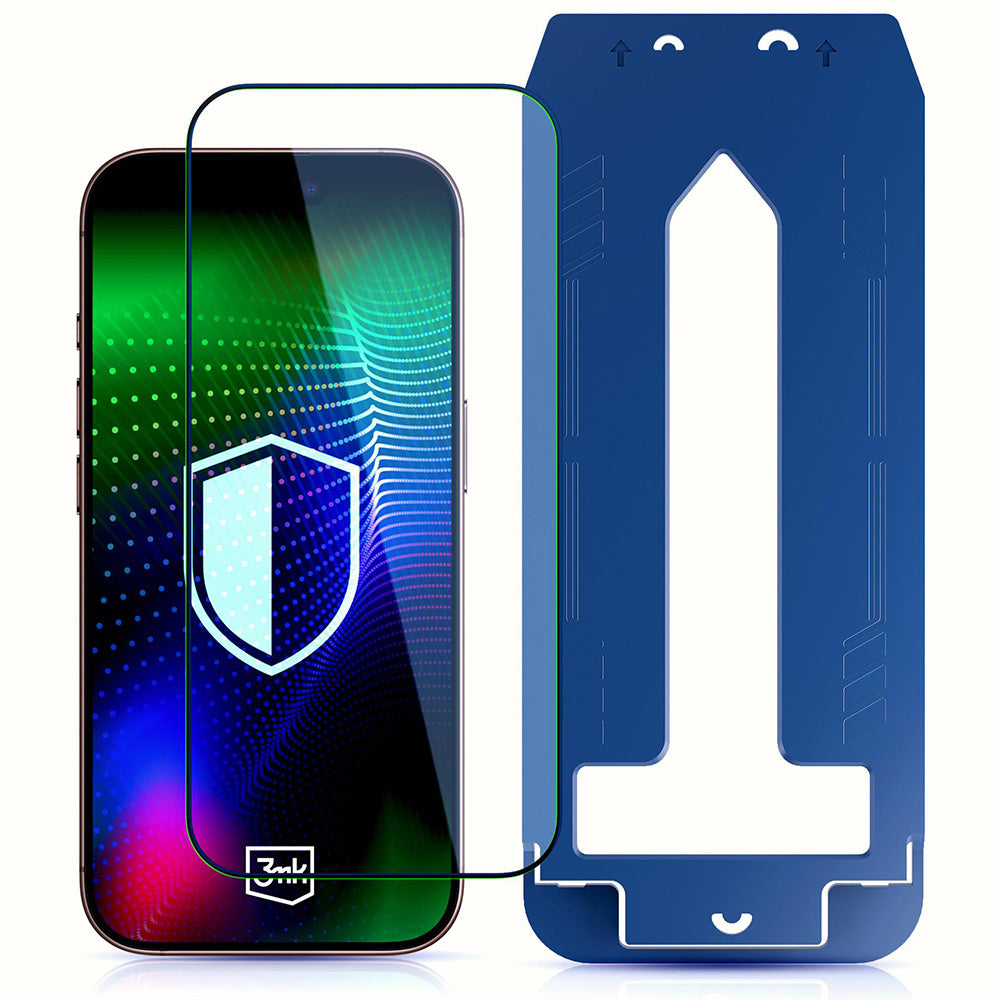 3MK Hardy Ultra Screen Protector for Apple iPhone 17 / 16 Pro, Tempered Glass, Full Glue, Black