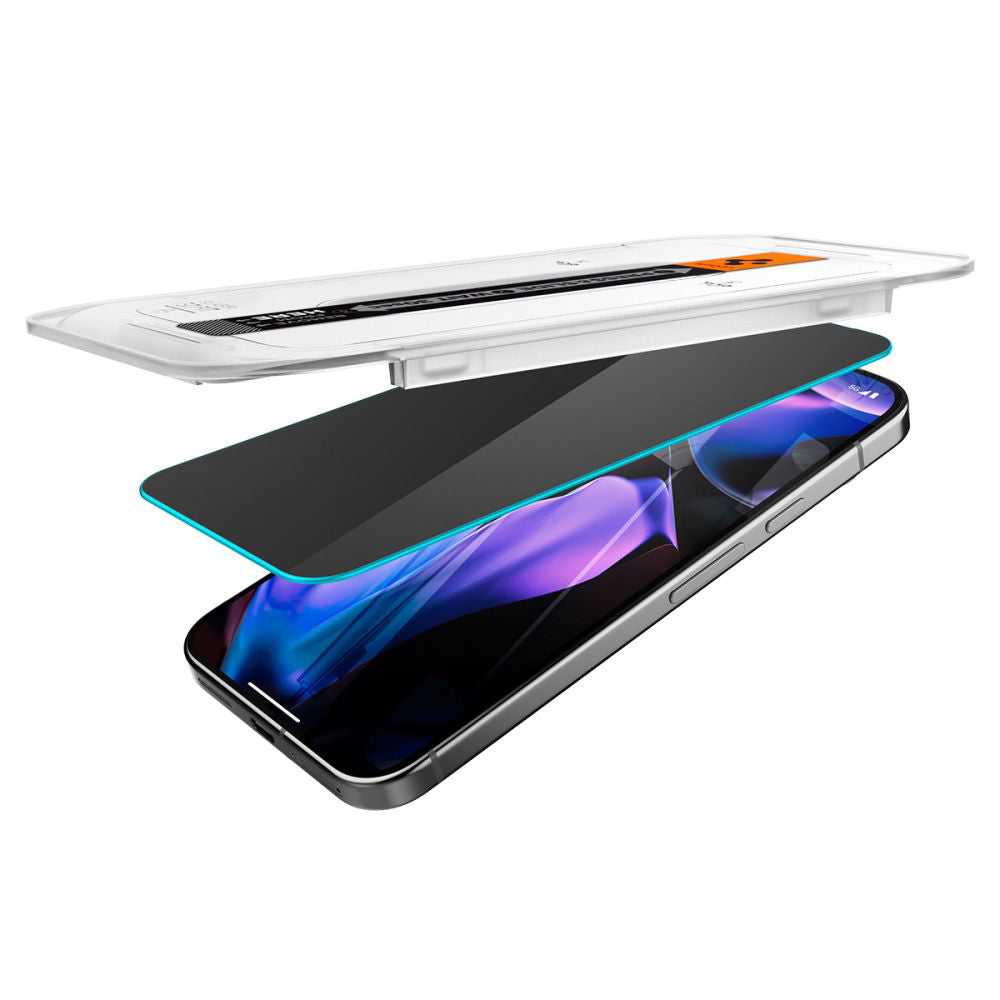 Spigen GlastR EZ FIT Privacy Screen Protector for Google Pixel 9 / 9 Pro, Tempered Glass, Full Glue, Set of 2 pieces AGL09312