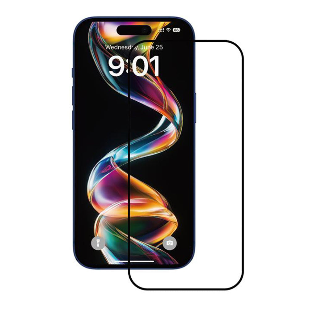 Anank Screen Protector Film for Apple iPhone 15 Pro Max, Tempered Glass, Full Glue, 2.5D, Set of 10 pieces, Black