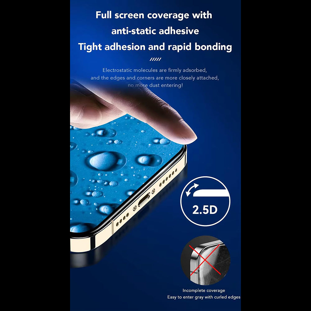 Anank Screen Protector for Apple iPhone 17, Tempered Glass, Full Glue, 2.5D, Black