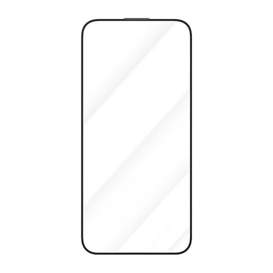 Blueo Crystal Anti-Scratch Screen Protector for Apple iPhone 16 / 15, Tempered Glass, Full Glue, Black