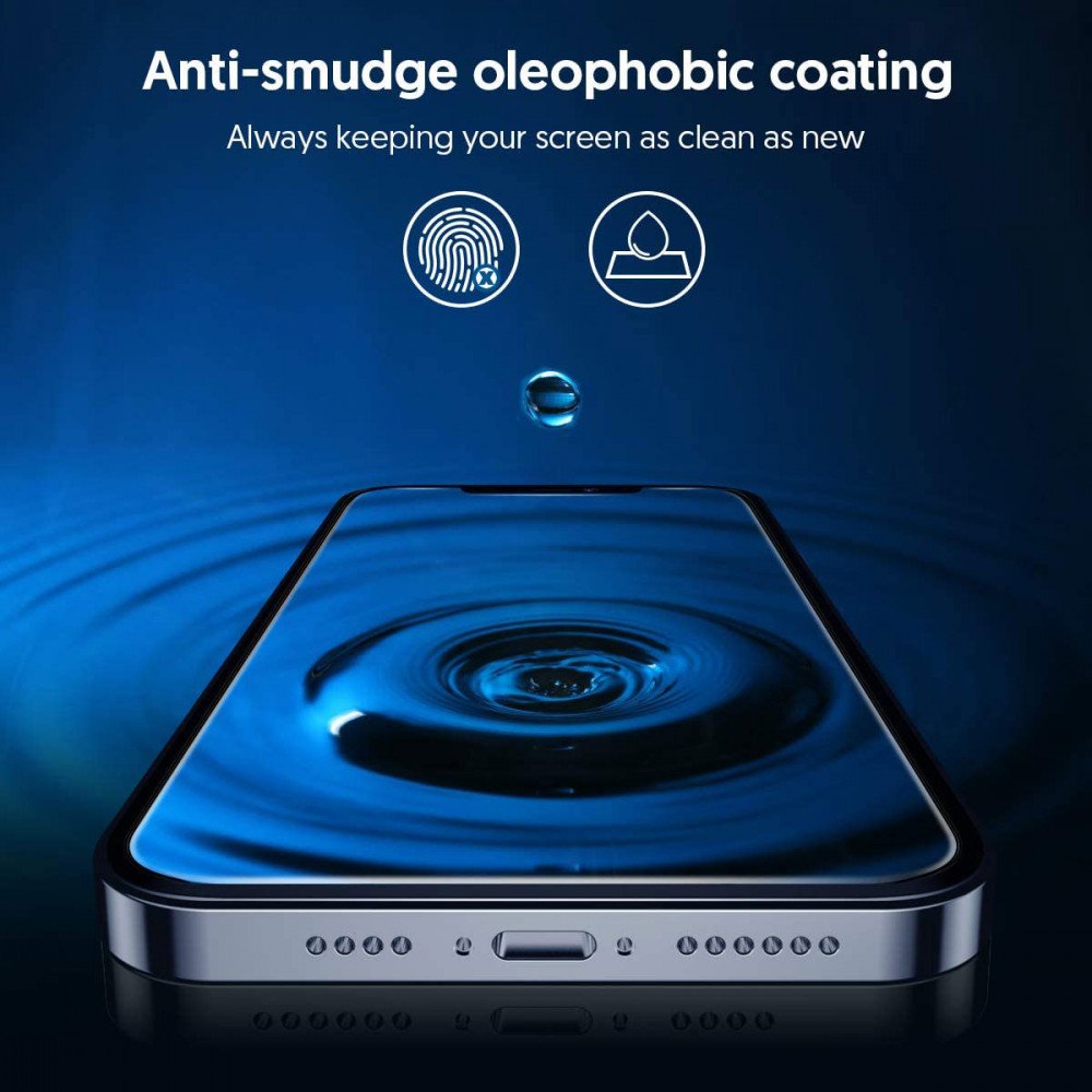 Blueo HD Screen Protector Film for Apple iPhone 17 Pro Max / 16 Pro Max, Tempered Glass, Full Glue, 2.5D, Set of 5 Pieces, Black