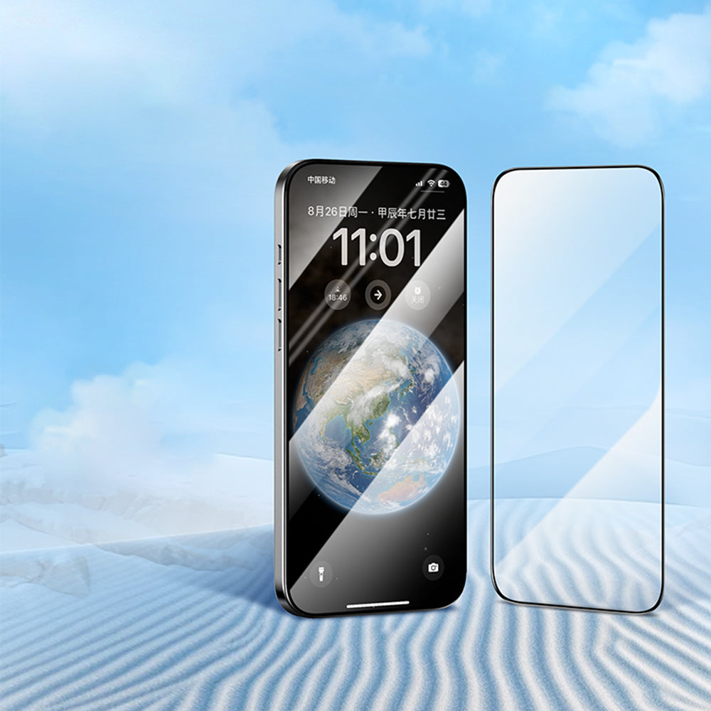 Blueo HD Screen Protector Film for Apple iPhone 17 Pro Max / 16 Pro Max, Tempered Glass, Full Glue, 2.5D, Set of 5 Pieces, Black