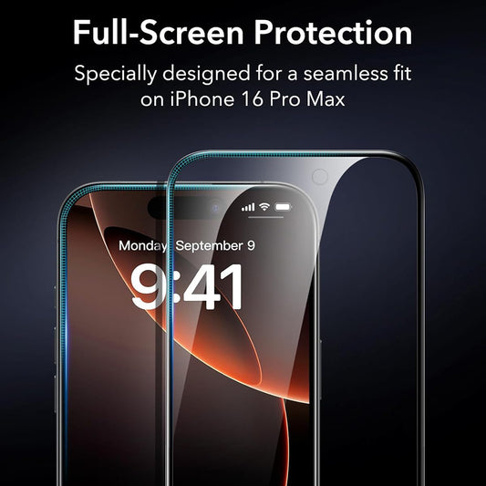 ESR Screen Protector for Apple iPhone 17 Pro Max, Tempered Glass, Full Glue, Set of 3 Pieces