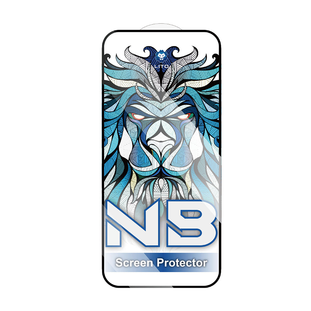 Lito NB Screen Protector for Apple iPhone 17 Pro Max, Tempered Glass, Full Glue, Black