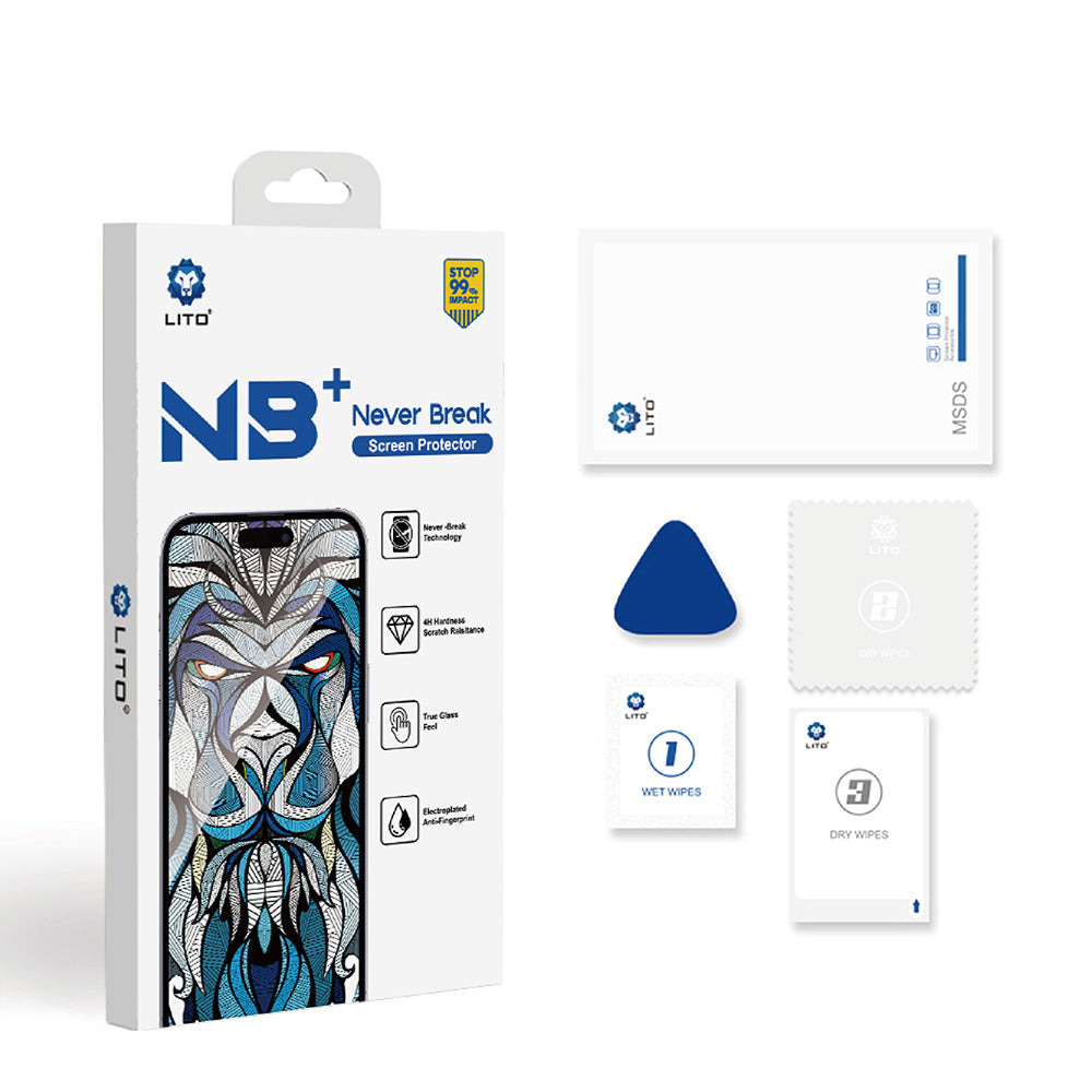 Lito NB Screen Protector for Apple iPhone 17 Pro, Tempered Glass, Full Glue, Black