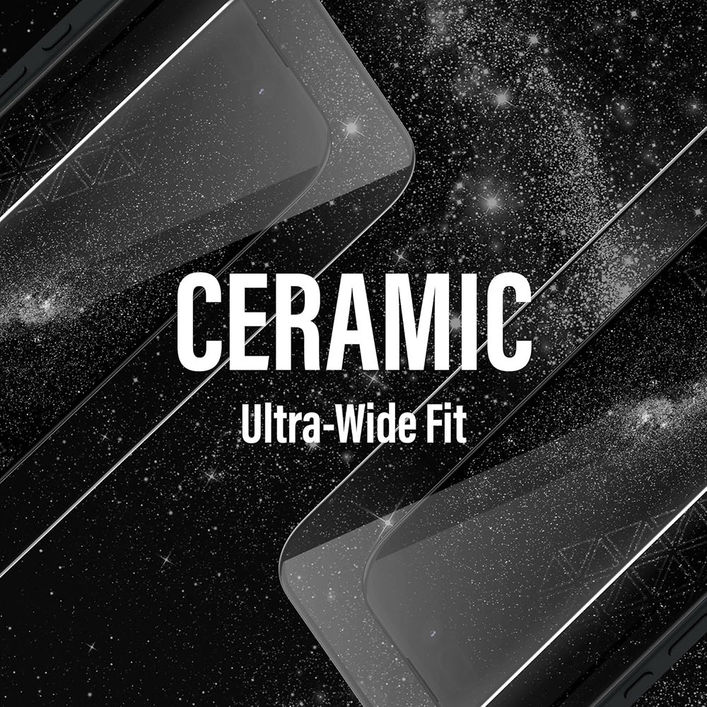 PanzerGlass Ultra-Wide Ceramic II EasyAligner Screen Protector for Apple iPhone 17 Pro, Tempered Glass, Full Glue, Black