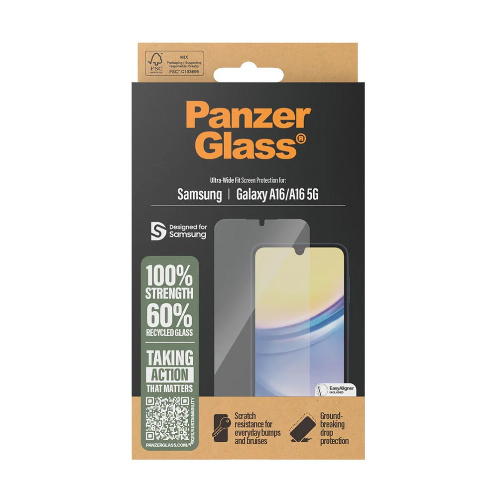 PanzerGlass Ultra-Wide Fit EasyAligner Screen Protector for Samsung Galaxy A17 4G / A17 5G, Tempered Glass, Full Glue