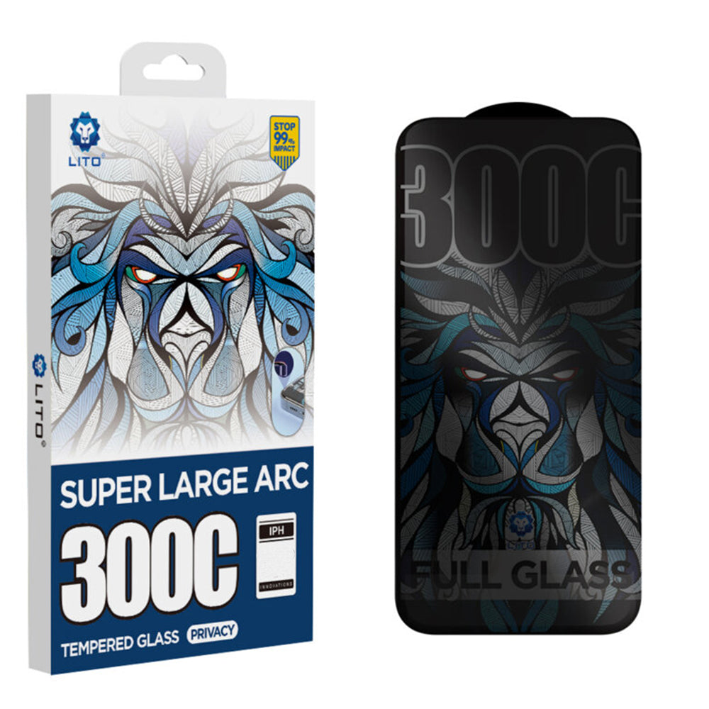 Privacy Screen Protector Lito D+ Max 300C for Apple iPhone 17 Pro, Tempered Glass, Full Glue