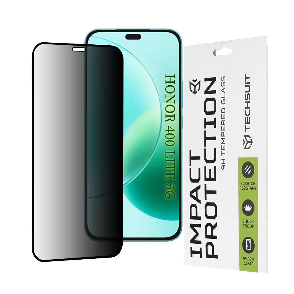 Privacy Techsuit Screen Protector Film for Honor 400 Lite / X8c / X8b, Tempered Glass, Full Glue, 111D