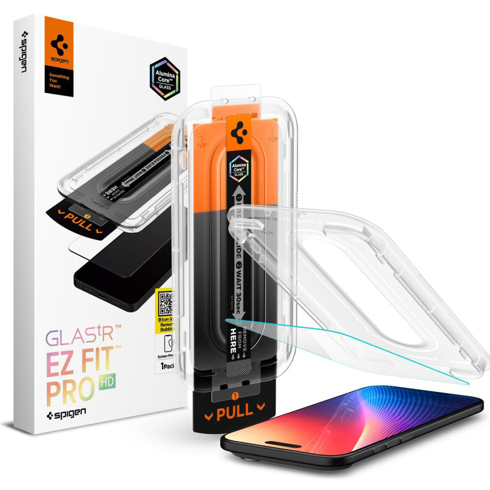 Spigen GlastR EZ FIT Pro Screen Protector for Apple iPhone 17 Air, Tempered Glass, Full Glue AGL09870