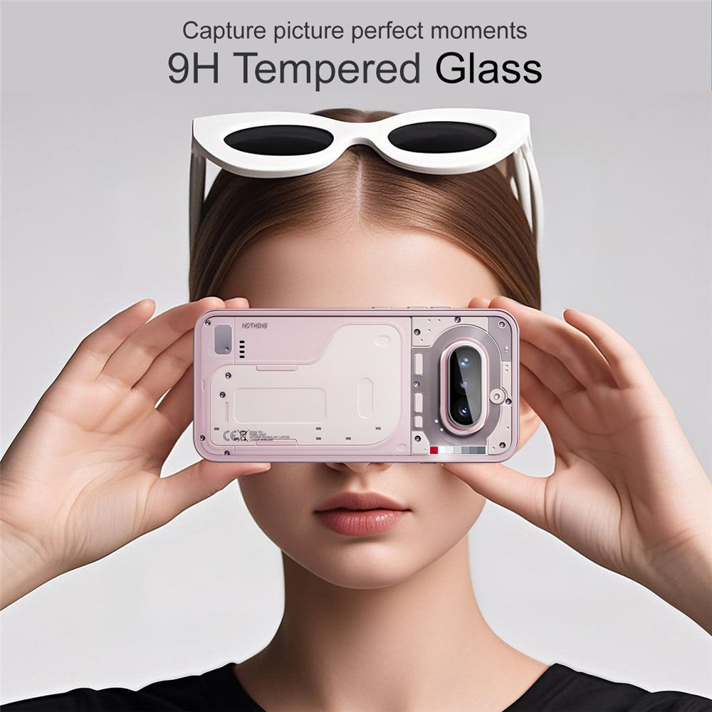 Techsuit Rear Camera Protective Film for Nothing Phone (4a), Tempered Glass, Black