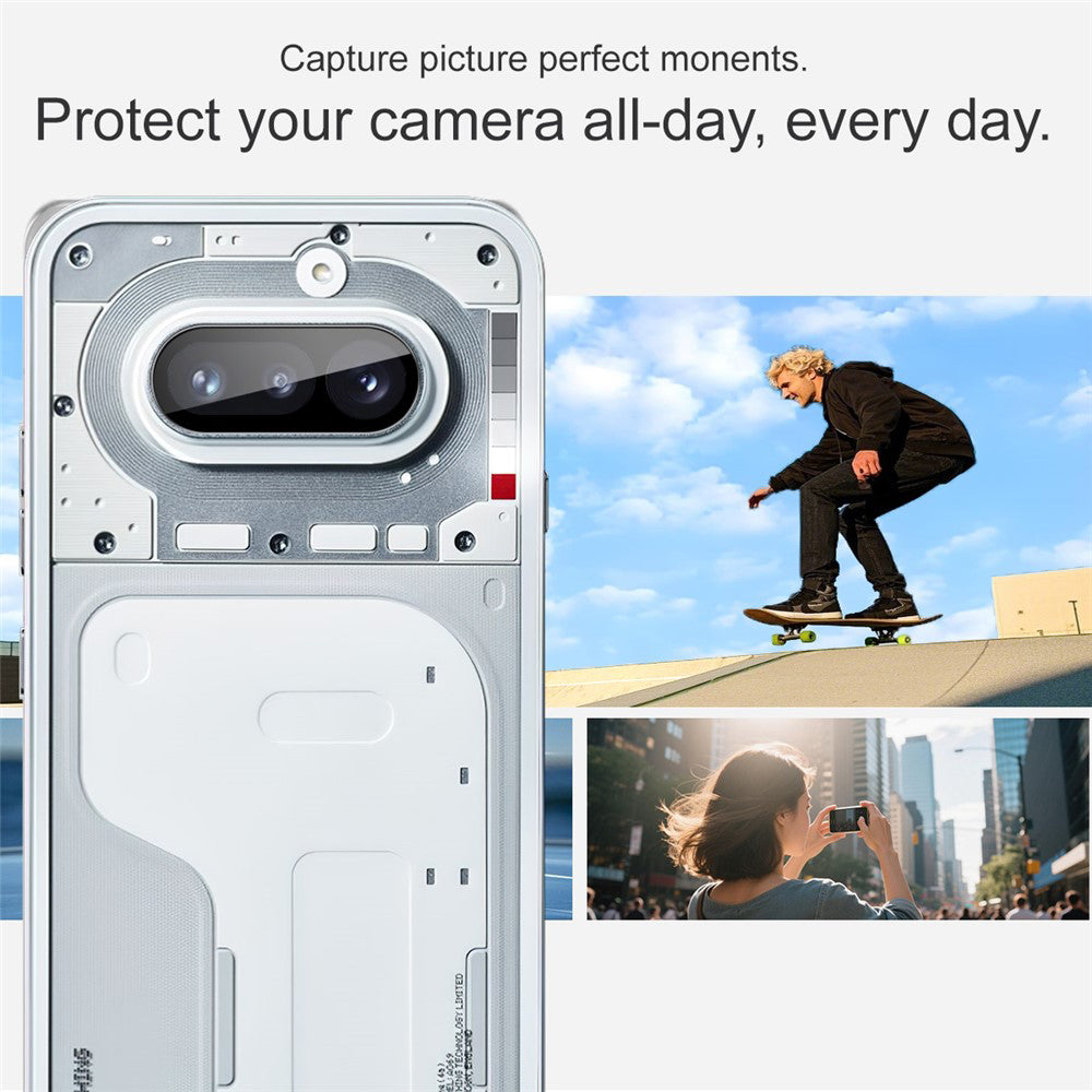 Techsuit Rear Camera Protective Film for Nothing Phone (4a), Tempered Glass, Black