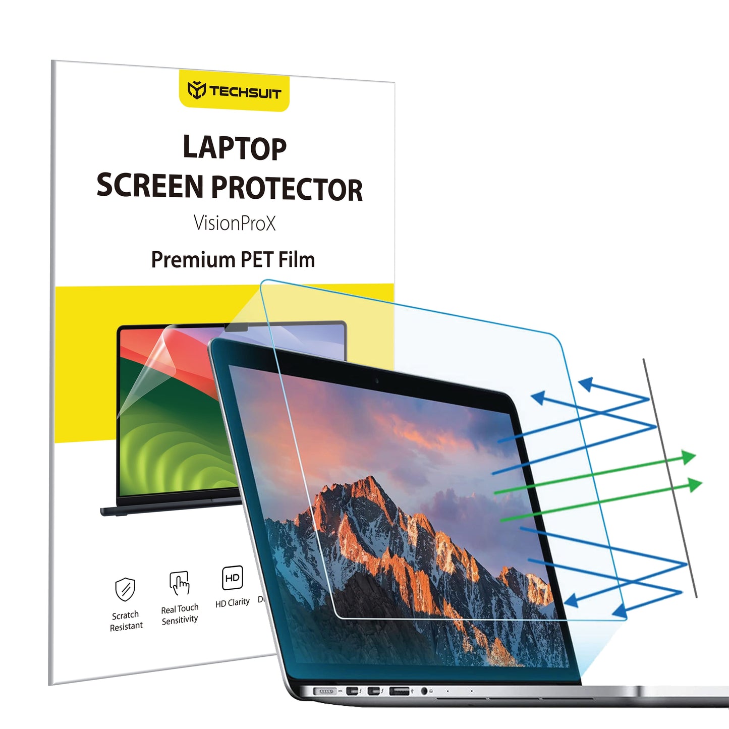 Anti Blue Light Screen Protector Techsuit VisionProX for 15.6inch Laptop, Plastic