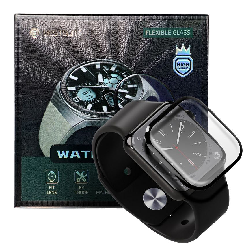 Bestsuit Protective Sleeve for Apple Watch SE 44mm Series, Flexible Glass, Black