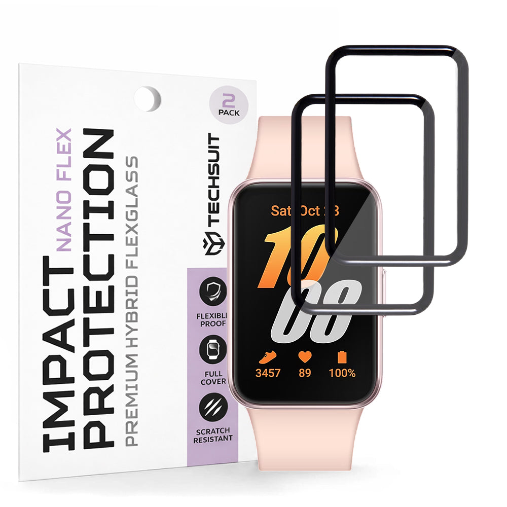 Techsuit Nano Flex Protective Film for Samsung Galaxy Fit3 R39M, Set of 2 pieces, Plastic, Black
