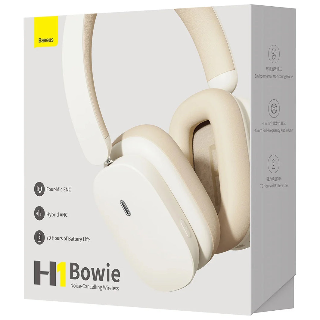 Handsfree Bluetooth Baseus Bowie H1, A2DP, ANC, Cream NGTW230202