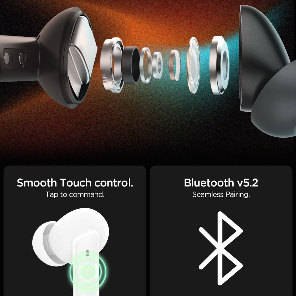 Handsfree Bluetooth Spigen SA2402, TWS, ANC, White ASD07964