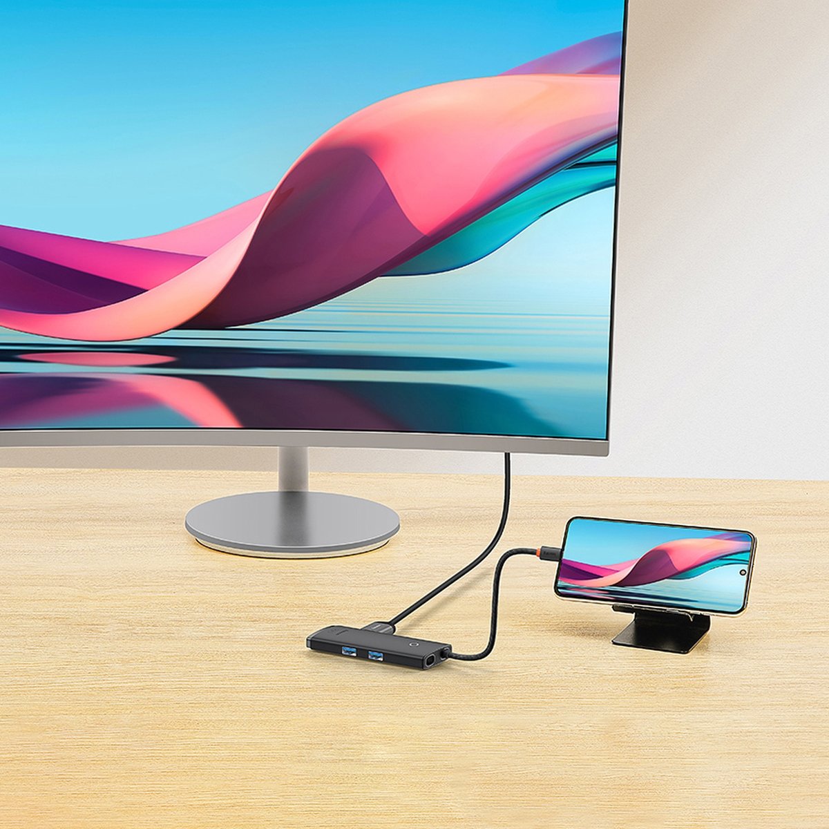 Baseus Lite USB-C Hub, 2 x USB-A 3.0 - 1 x USB-C - 1 x HDMI - 1 x SD - 1 x microSD, Black WKQX050101