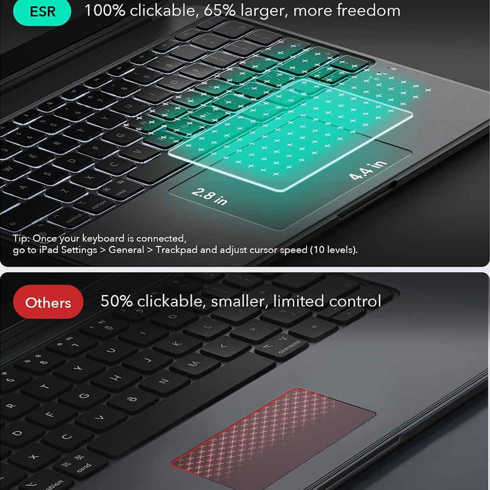 Keyboard Case for Apple iPad Air 11 (2025) / Air 11 (2024) / Air (2022) / Air (2020), ESR, Shift, Gray