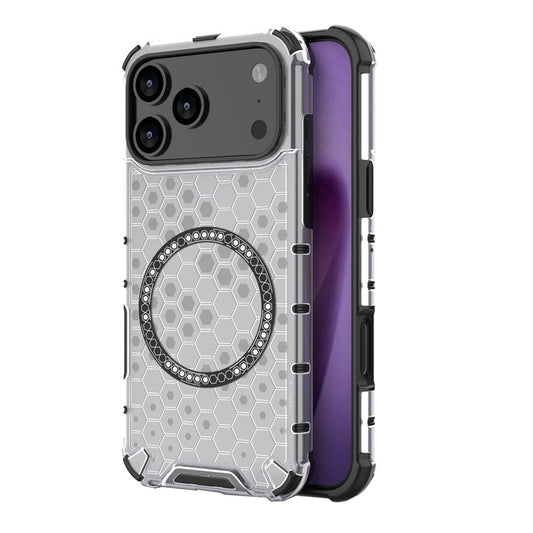 MagSafe Case for Apple iPhone 17 Pro Max, Techsuit, HoneyComb Shield, White