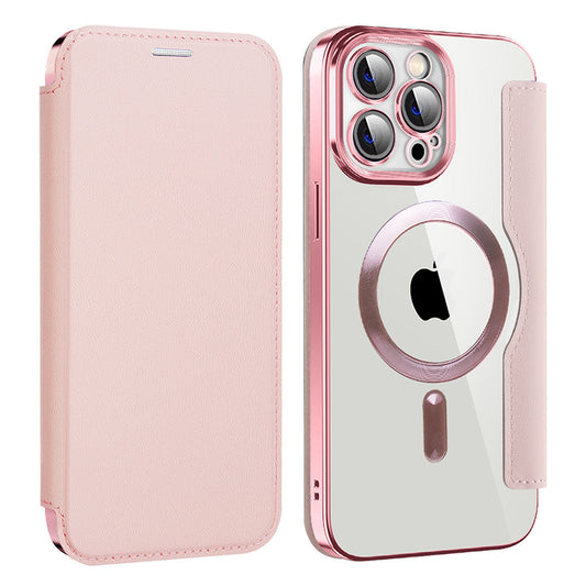 MagSafe Case for Apple iPhone 13 Pro Max, Techsuit, SmartMag Book, Pink
