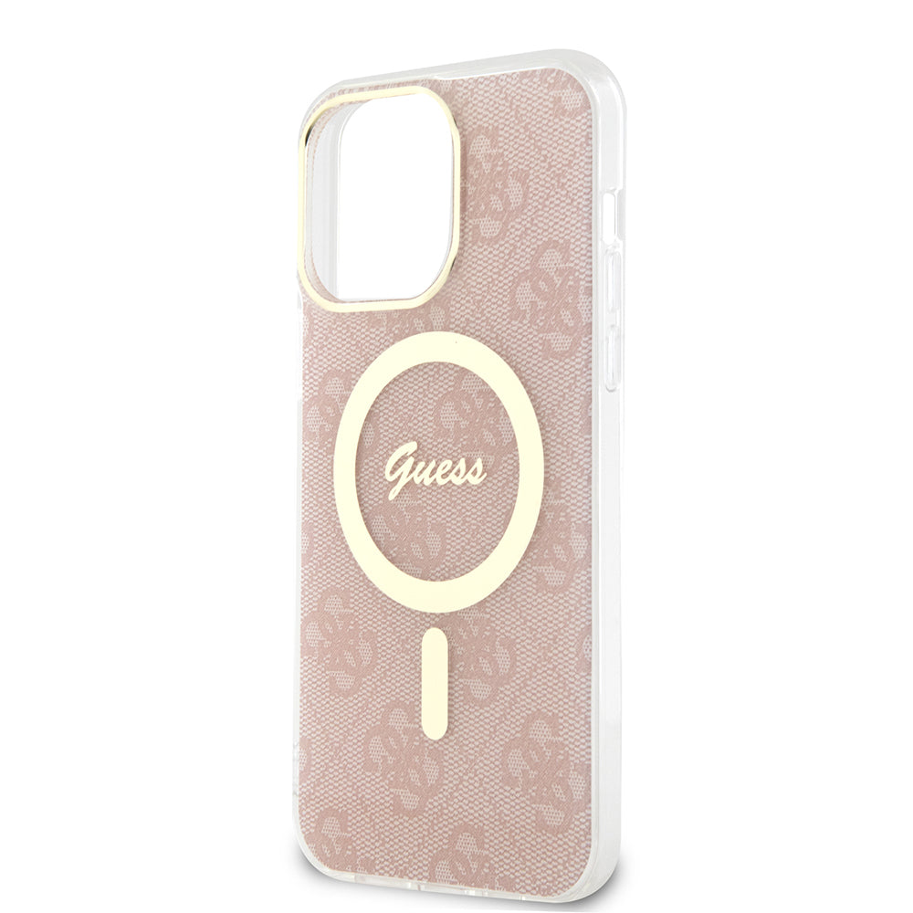 MagSafe Case for Apple iPhone 15 Pro, Guess, IML 4G, Pink