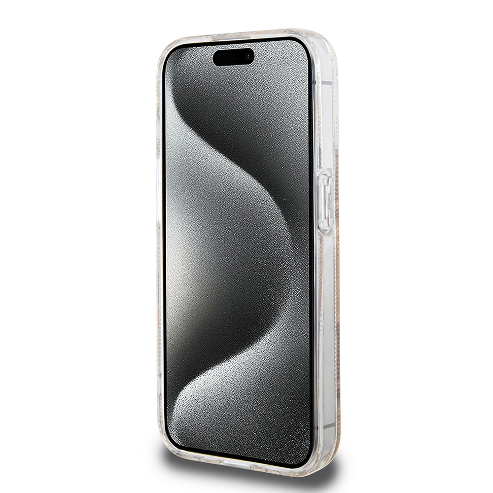 MagSafe Case for Apple iPhone 15 Pro, Guess, IML Gcube, Brown