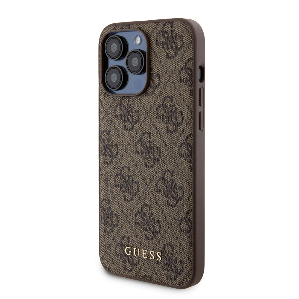MagSafe Case for Apple iPhone 15 Pro Max, Guess, Powerbank 4G Metal Logo, Brown