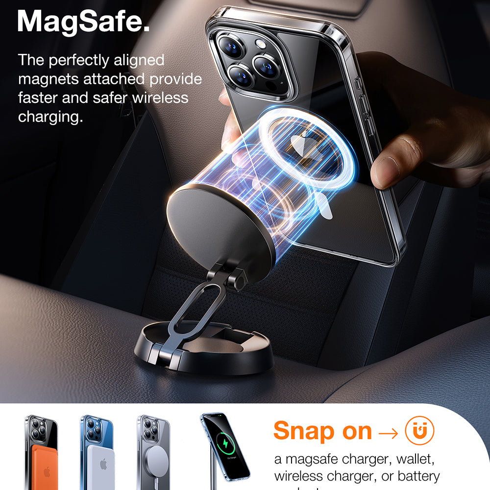 MagSafe Case for Apple iPhone 15 Pro Max, Torras, Diamond, Transparent