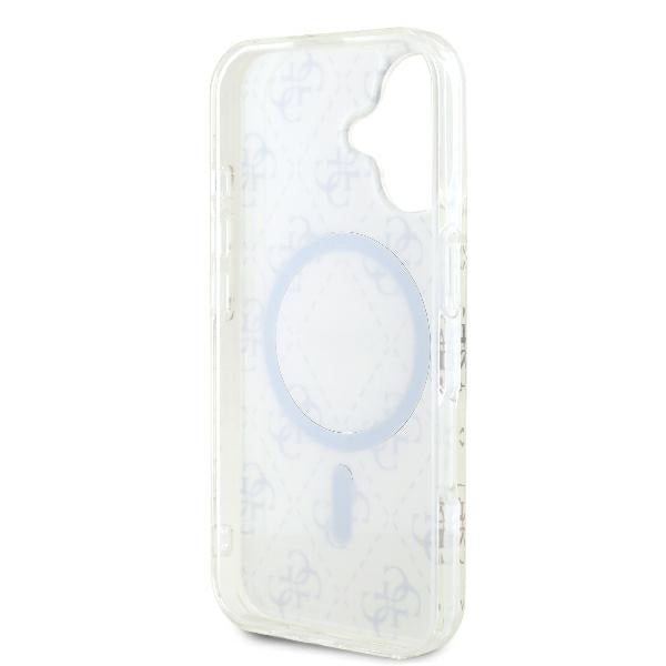 MagSafe Case for Apple iPhone 16 Plus, Guess, IML 4G Background, White