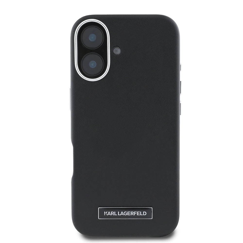 MagSafe Case for Apple iPhone 16 Plus, Karl Lagerfeld, FW Metal Plate, Black