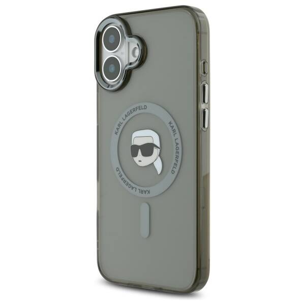MagSafe Case for Apple iPhone 16 Plus, Karl Lagerfeld, IML Karl's Head, Black