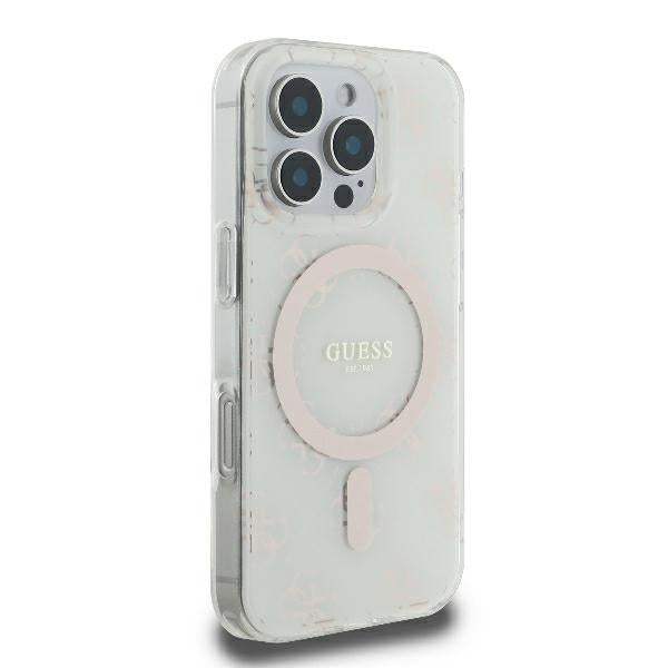 MagSafe Case for Apple iPhone 16 Pro, Guess, IML 4G Background, White