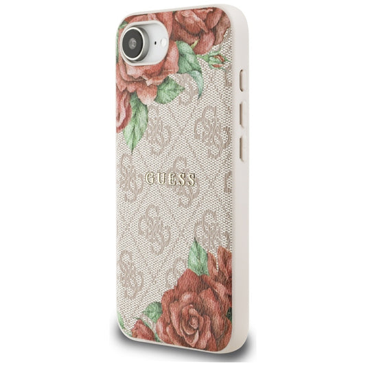 MagSafe Case for Apple iPhone 16e, Guess, 4G Flowers Print, Pink