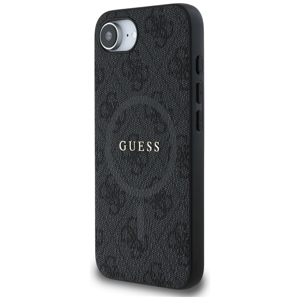 MagSafe Case for Apple iPhone 17e / 16e, Guess, 4G Ring Classic Logo, Black