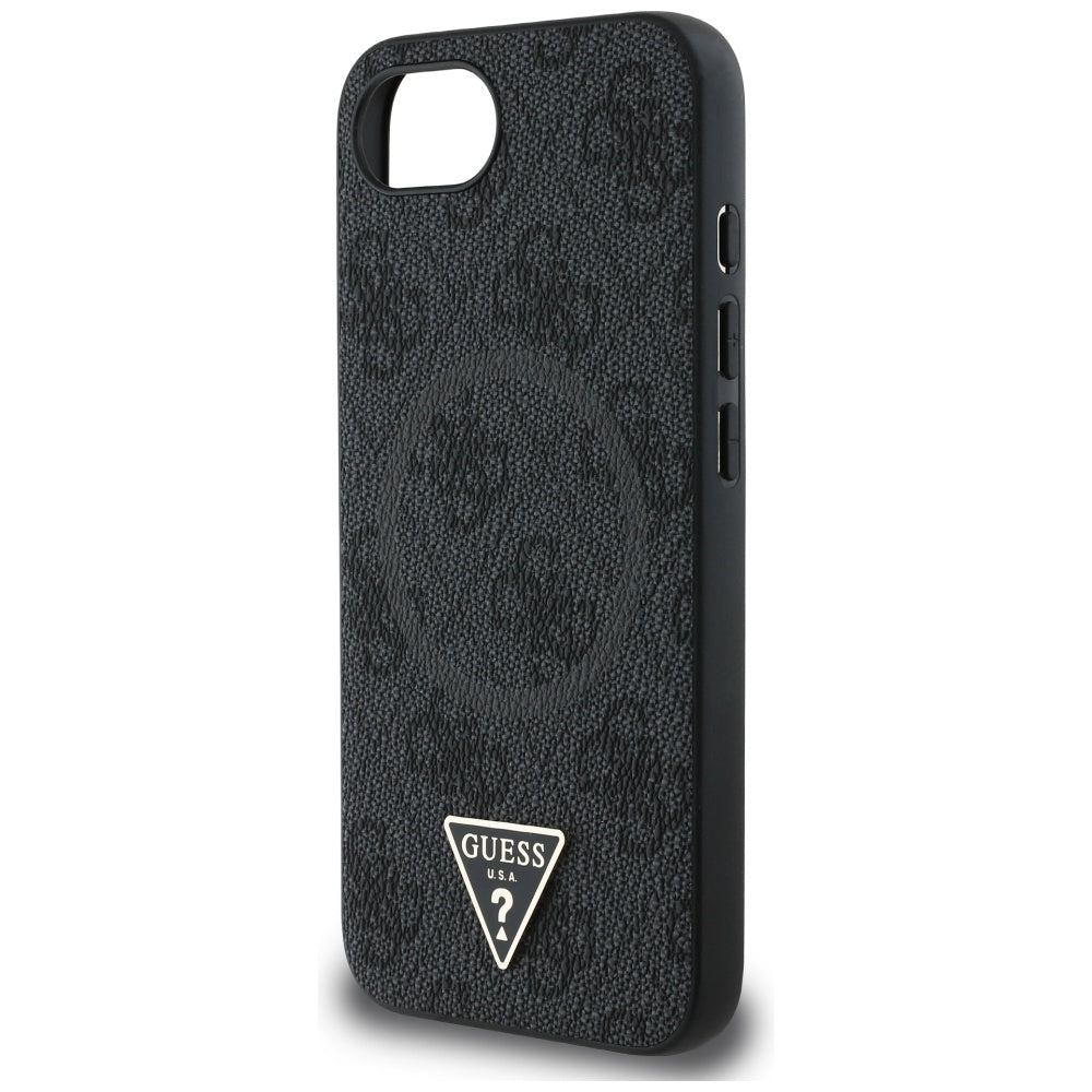 MagSafe Case for Apple iPhone 17e / 16e, Guess, 4G Ring Triangle Logo, Black