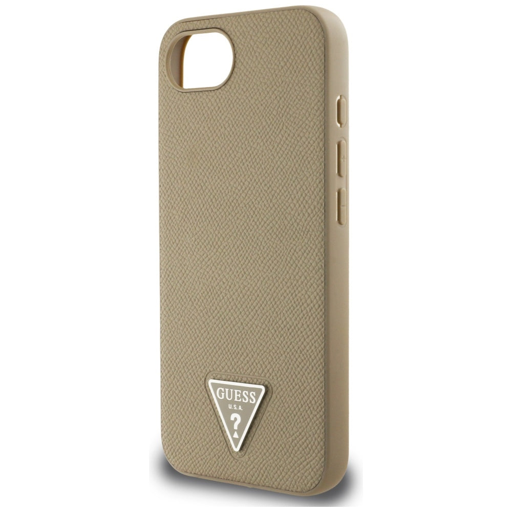 MagSafe Case for Apple iPhone 17e / 16e, Guess, Grained Triangle Logo, Brown