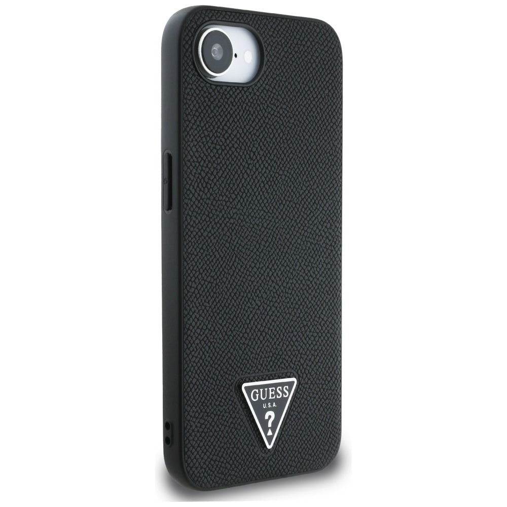MagSafe Case for Apple iPhone 17e / 16e, Guess, Grained Triangle Logo, Black