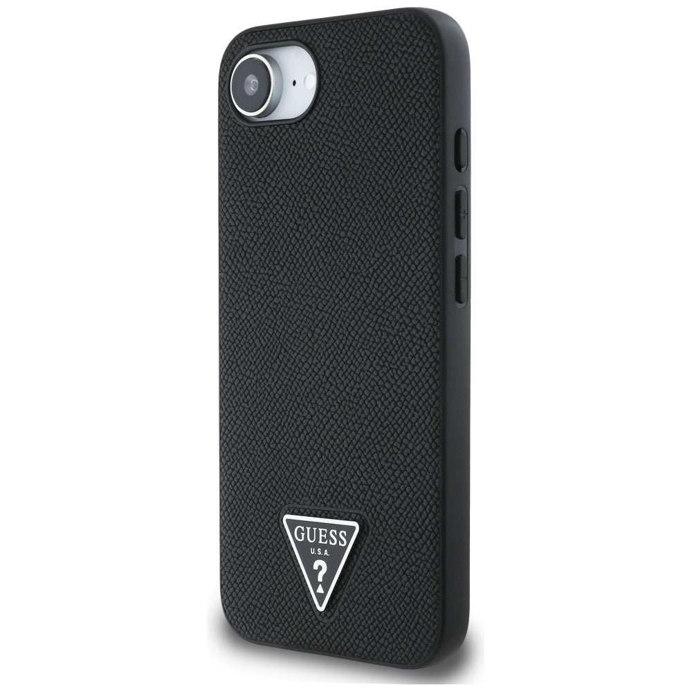 MagSafe Case for Apple iPhone 17e / 16e, Guess, Grained Triangle Logo, Black