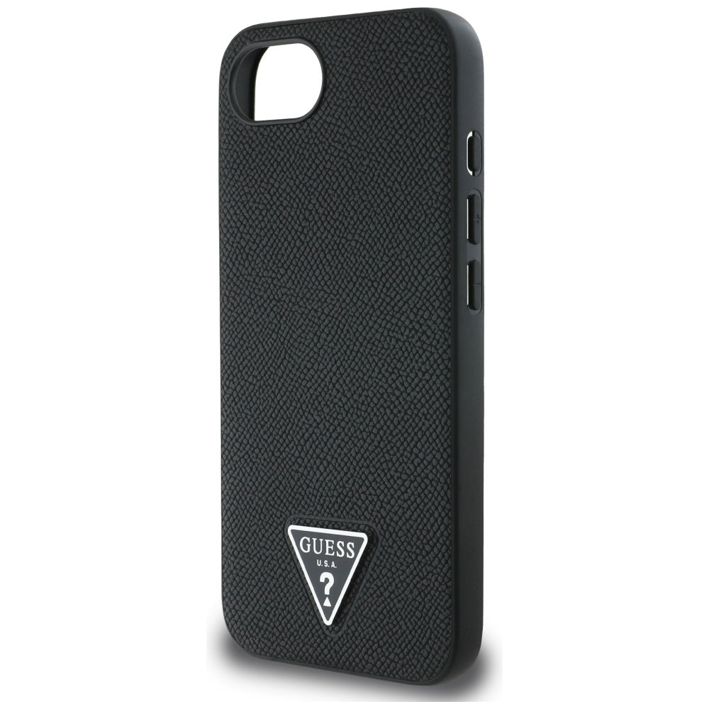 MagSafe Case for Apple iPhone 17e / 16e, Guess, Grained Triangle Logo, Black