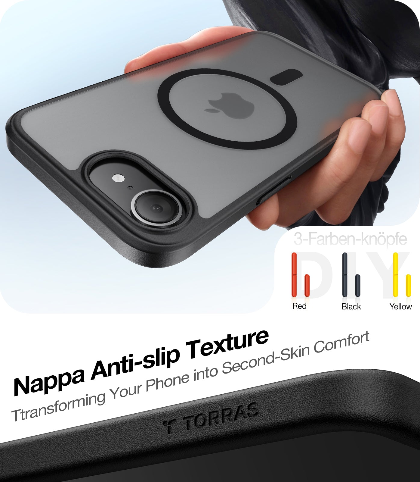 MagSafe Case for Apple iPhone 17e / 16e, Torras, Guardian, Black
