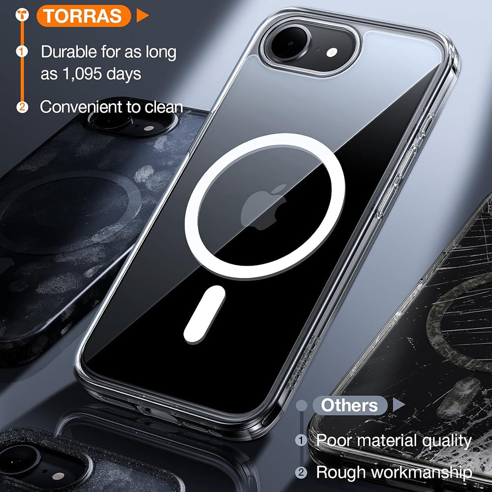 MagSafe Case for Apple iPhone 17e / 16e, Torras, Guardian, Transparent